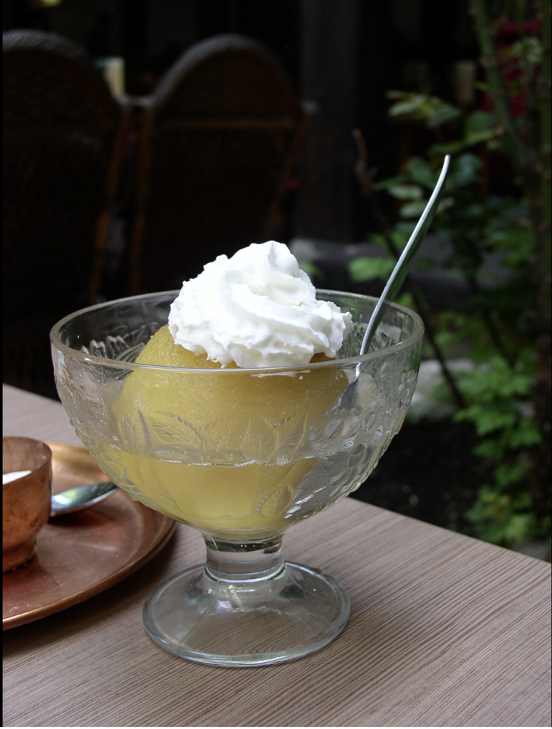 tufahija Bosnian poached apple dessert with walnuts and cream